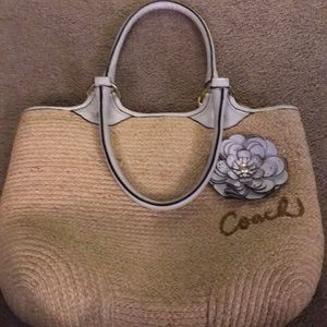 Coach straw handbag